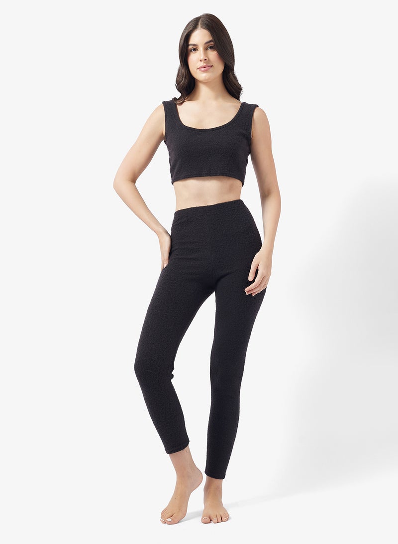 I SAW IT FIRST Rib Cosy Bralet And Legging Pj Set - Image 1